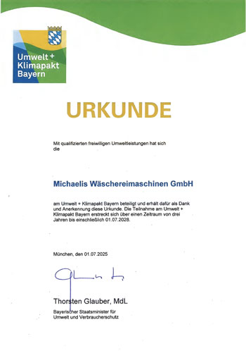 Urkunde für Umweltleistungen 2025